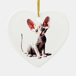 Ornamento De Cerâmica Cornish Rex Kitten Personalizado