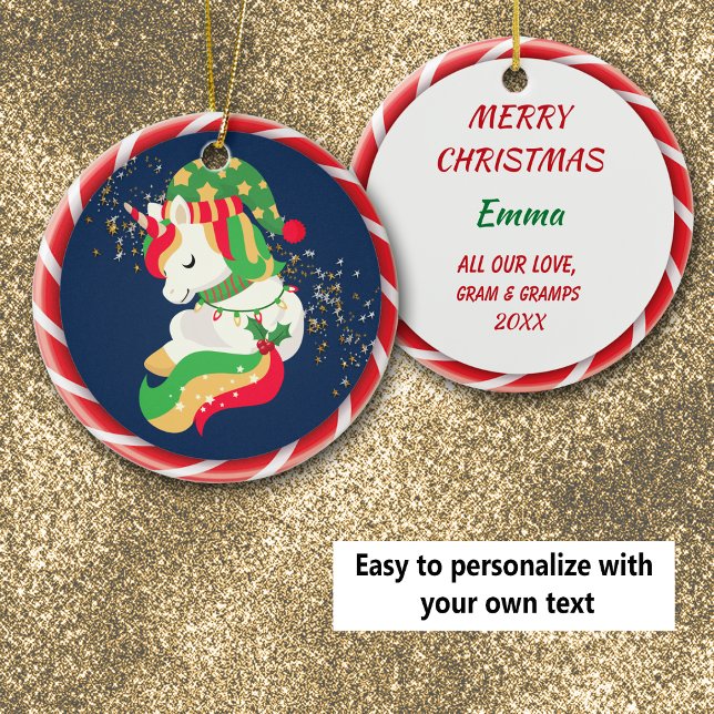 Ornamento De Cerâmica Corno de Natal Bonito com Estrelas Douradas (Criador carregado)