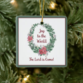Ornamento De Cerâmica Coroa de aquarela básica personalizada Natal Féria