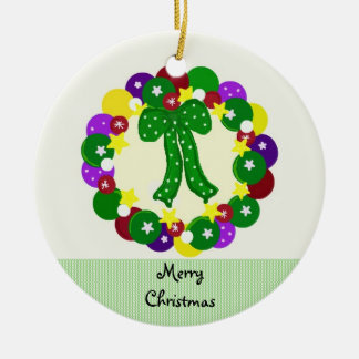 Ornamento De Cerâmica Coroa de Natal Colorida Festiva