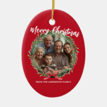 Coroa de Natal Foto Personalizada Família N