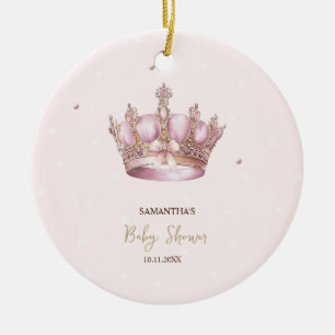 Ornamento De Cerâmica Coroa de Pequena Princesa Pérolas Pontos Churrasco