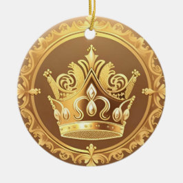 Ornamento De Cerâmica Coroa Dourada Elegante