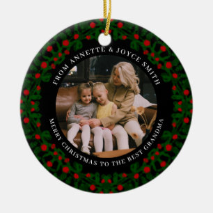 Ornamento De Cerâmica Coroa elegante da avó foto Natal