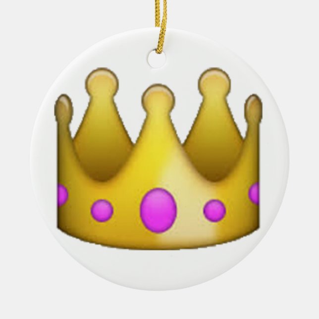 Ornamento De Cerâmica Coroa - Emoji (Frente)