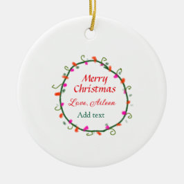 Ornamento De Cerâmica coroa verde-branca-branca, coroa-branca, Feliz Nat