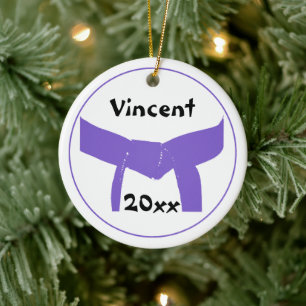 Ornamento De Cerâmica Correia do roxo das artes marciais