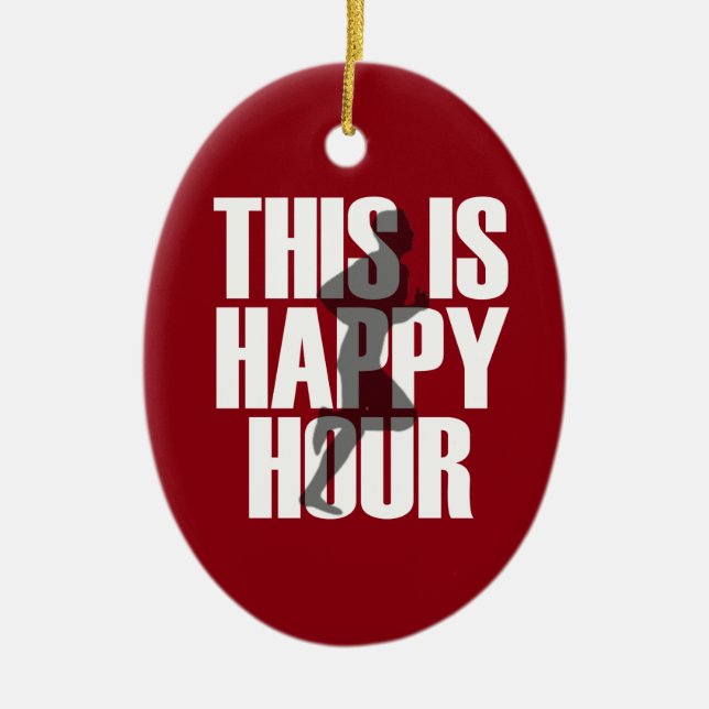 Ornamento De Cerâmica Correr É Hora Feliz (Frente)