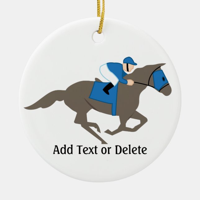 Ornamento De Cerâmica Corrida de cavalos - SRF (Frente)