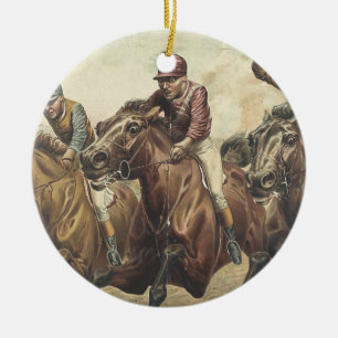 Ornamento De Cerâmica Corrida de cavalos SUPERIOR