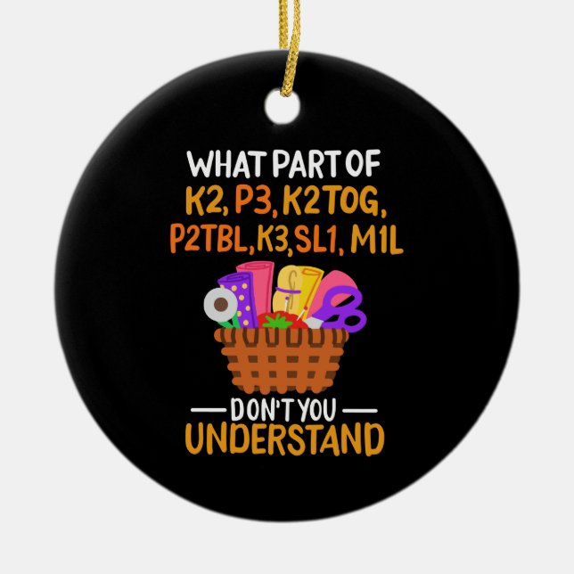 Ornamento De Cerâmica Cortando citações engraçadas (Frente)