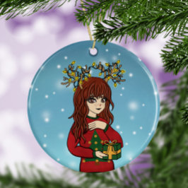 Ornamento De Cerâmica Corte de árvore cerâmica de animas japonesas e côm