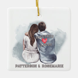 Ornamento De Cerâmica Corte de casais - Visão traseira romântica