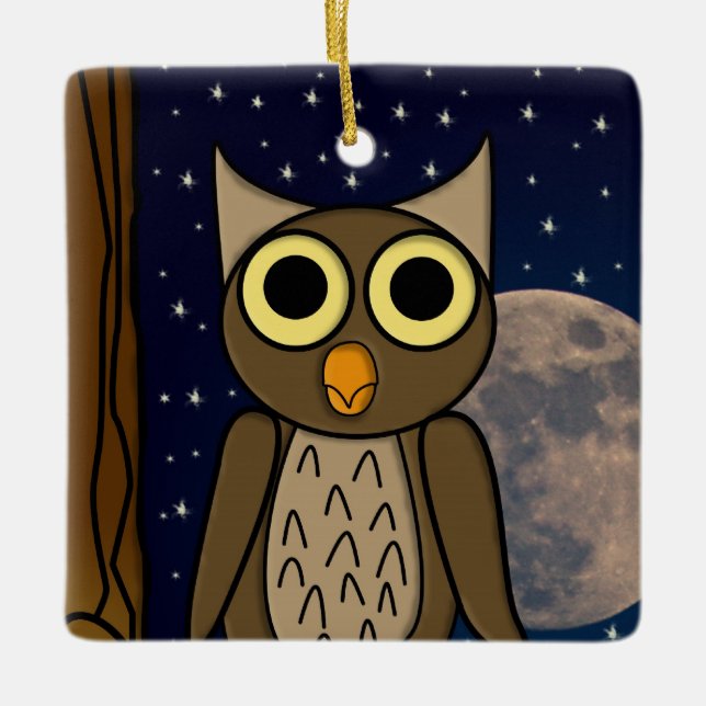 Ornamento De Cerâmica coruja (Frente)