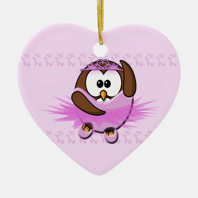 Ornamento De Cerâmica coruja da bailarina (Frente)