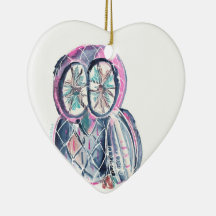 Coruja de Aquarela Mágica de inverno