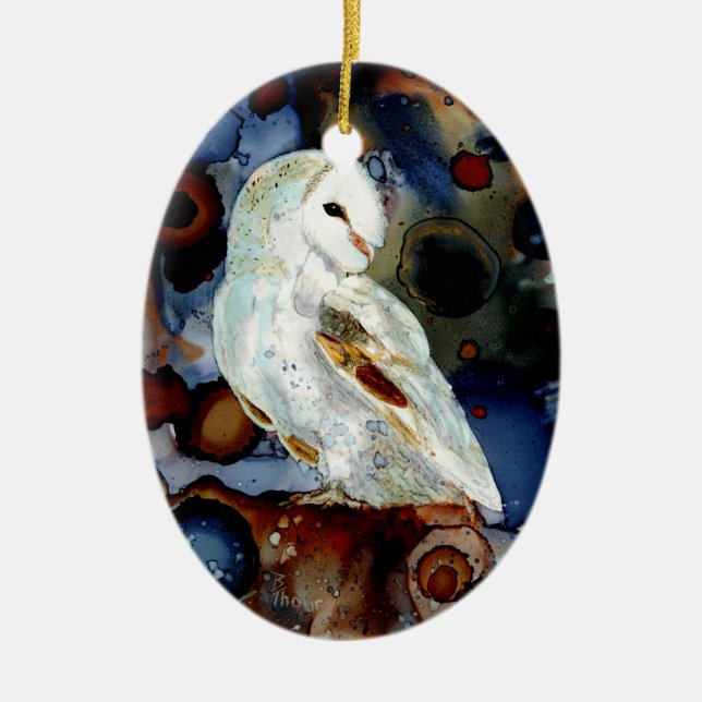 Ornamento De Cerâmica Coruja de noite (Frente)