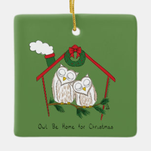 Ornamento De Cerâmica Coruja Natal Cute Kids