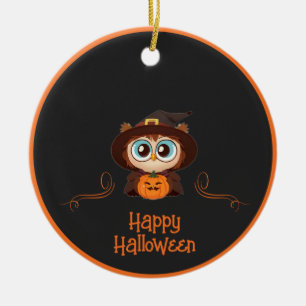 Ornamento De Cerâmica Coruja/Queda/Outono/Halloween/abóbora