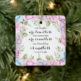 Ornamento De Cerâmica Cosmos Cor-de-Água Cor Rosa Floral Mais Amigos