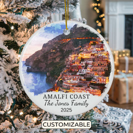 Ornamento De Cerâmica Costa do Amalfi Personalizada, Itália Presente