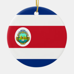 Ornamento De Cerâmica Costa Rica - bandeira nacional de Rican da costela