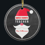 Ornamento De Cerâmica Costume favorito do professor do papai noel<br><div class="desc">Diga todos que o favorito um do papai noel é. Ornament características um chapéu, um bigode, uma barba e um texto de Papai Noel que leia do "o PROFESSOR favorito papai noel" mas você pode preencher o vazio…. A avó, a enfermeira, o tio, o pai, a tia, a mamã, o...</div>