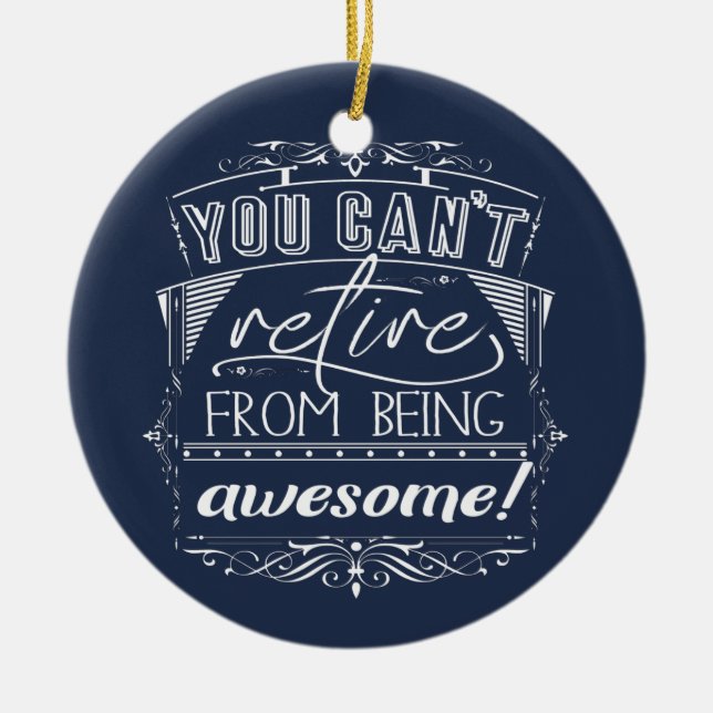 Ornamento De Cerâmica Cota de aposentadoria Blue Personalizar Retire Inc (Frente)