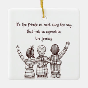 Ornamento De Cerâmica Cota de Apreciação de Amigos de Natal Bom Amigo