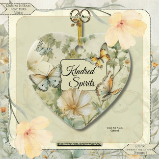 Ornamento De Cerâmica Cottage Chic Flores Silvestres Espíritos Afins Cor