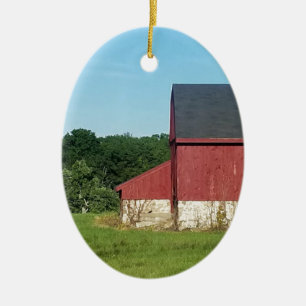 Ornamento De Cerâmica Country Barn