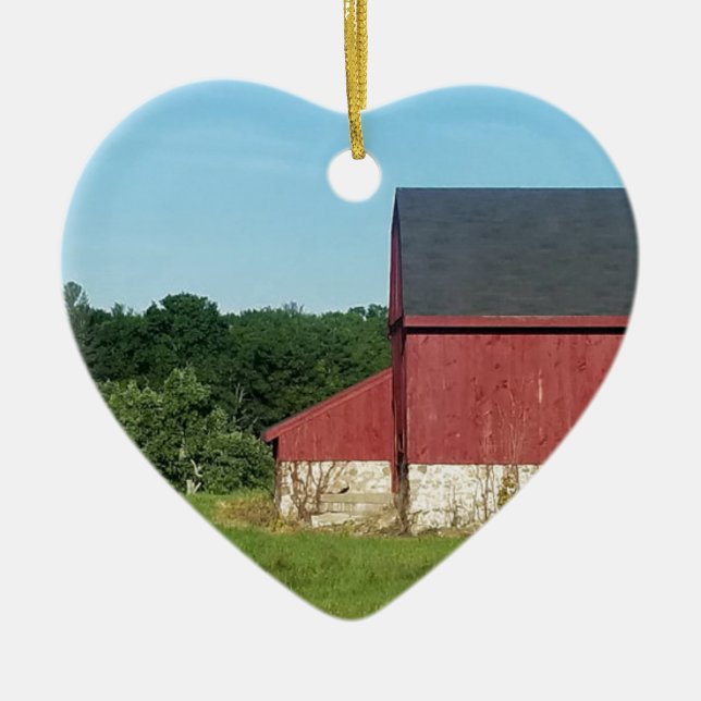 Ornamento De Cerâmica Country Barn (Frente)