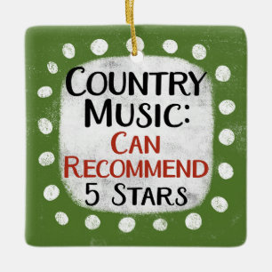 Ornamento De Cerâmica Country Music Review 5 Stars Ornament