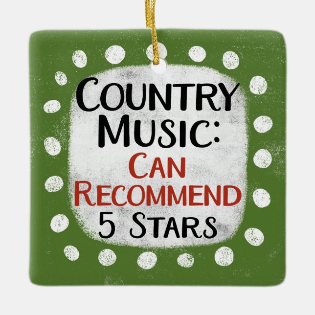 Ornamento De Cerâmica Country Music Review 5 Stars Ornament (Frente)