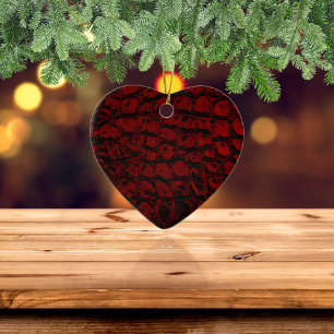 Ornamento De Cerâmica Couro Vermelho Vermelho