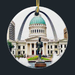 Ornamento De Cerâmica Courthouse, Arch, Rua Louis, Natal<br><div class="desc">Rua de Courthouse Louis,  Arch,  Rua Louis,  Luz Santo,  Rua Louis porta copos,  rua Louis Arch,  Rua Louis Enfeites de natal,  Rua Louis Gifts,  Rua Louis Mug,  Rua Louis T-Shirt, </div>