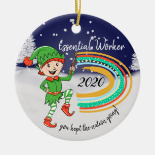 Ornamento De Cerâmica covid19 obrigado de trabalhador essencial você é o