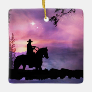 Ornamento De Cerâmica Cowboy Christmas  Ornament