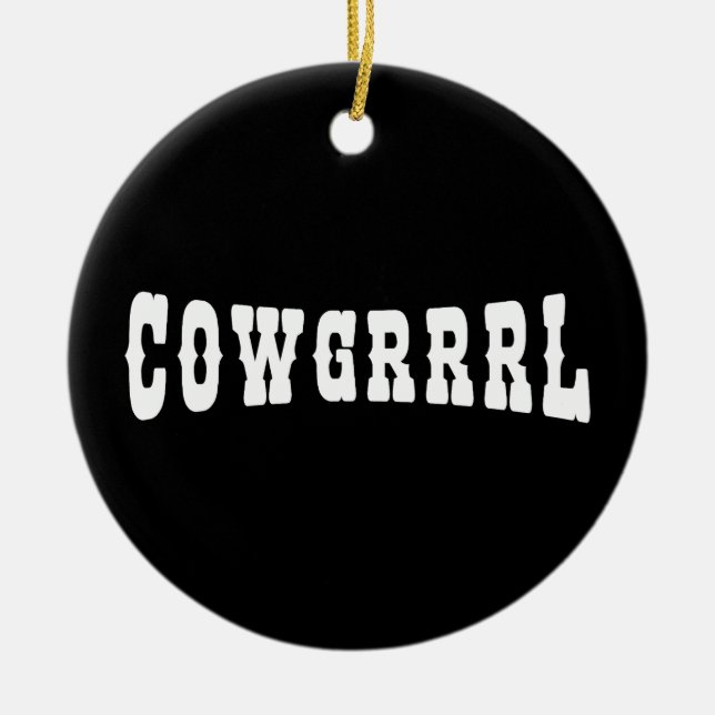 ORNAMENTO DE CERÂMICA COWGRRRL (Frente)