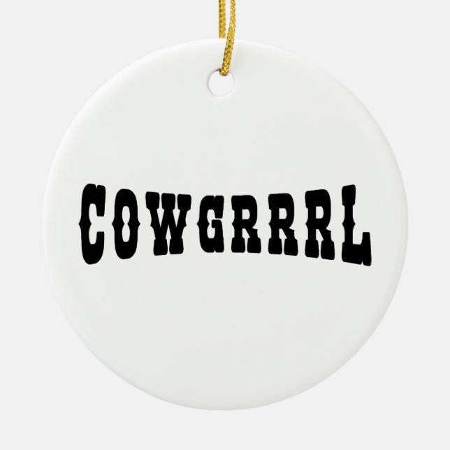 ORNAMENTO DE CERÂMICA COWGRRRL (Frente)