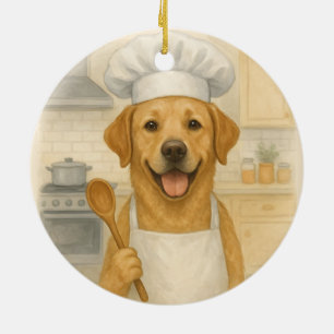 Ornamento De Cerâmica Cozinheiro Labrador Retriever Culinária Caseira Di