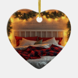 Ornamento De Cerâmica Cozy Christmas Bedroom Ornament | Warm Holiday