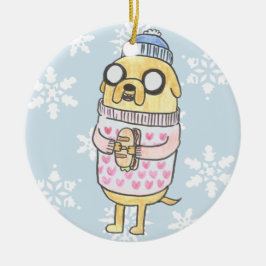Ornamento De Cerâmica Cozy Jake Dog