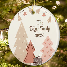 Ornamento De Cerâmica Cozy Natal Deseja Boho Personalizável