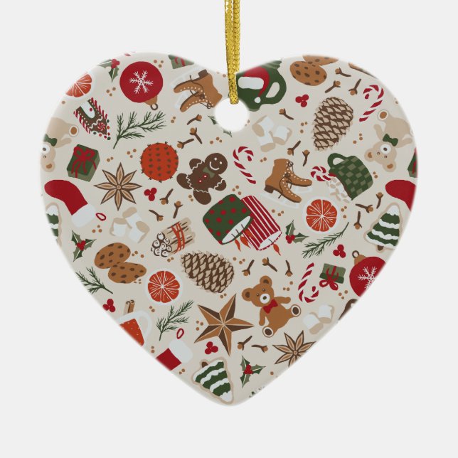 Ornamento De Cerâmica Cozy Natal & Spice (Frente)