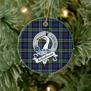 Ornamento De Cerâmica Crachá Clan Arbuthnot Xadrez Tartan