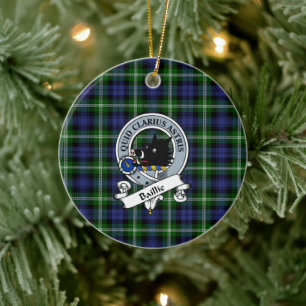 Ornamento De Cerâmica Crachá Clan Baillie Tartan Xadrez