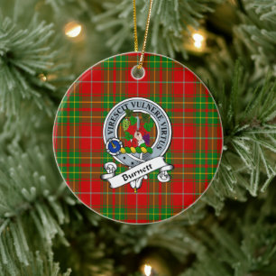 Ornamento De Cerâmica Crachá da antiga Xadrez Tartan Clan Burnett