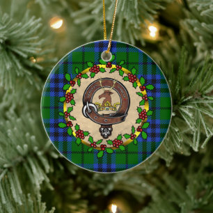 Ornamento De Cerâmica Crachá do Keith Clan e Xmas Personalizados do Tar