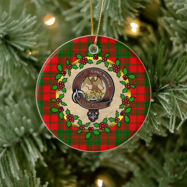 Ornamento De Cerâmica Crachá Drummond Clan & Tartan Personalizado Xmas (Árvore)